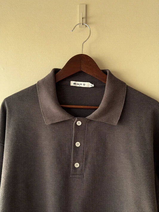 Jersey Polo, Charcoal, front view