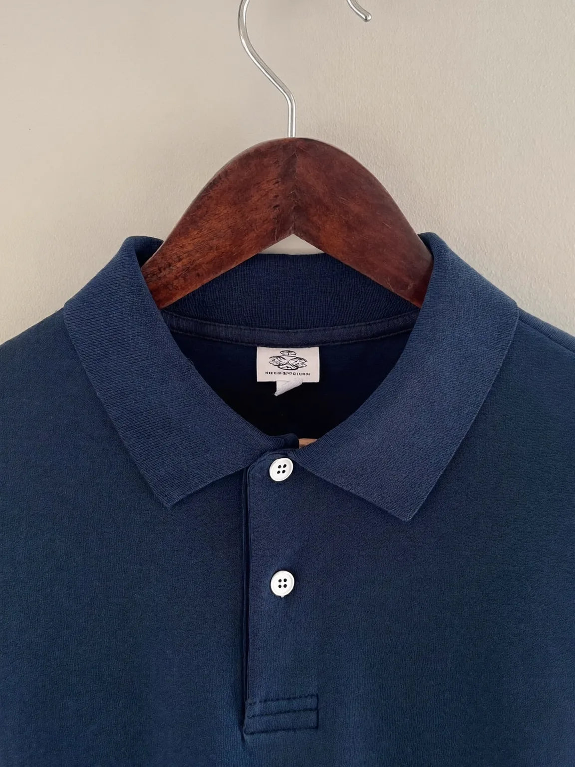 Piqué Polo, Navy, front view