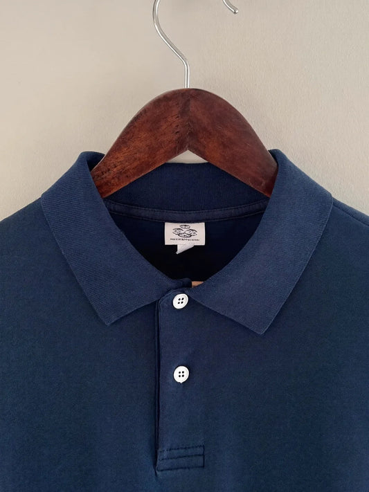 Piqué Polo, Navy, front view