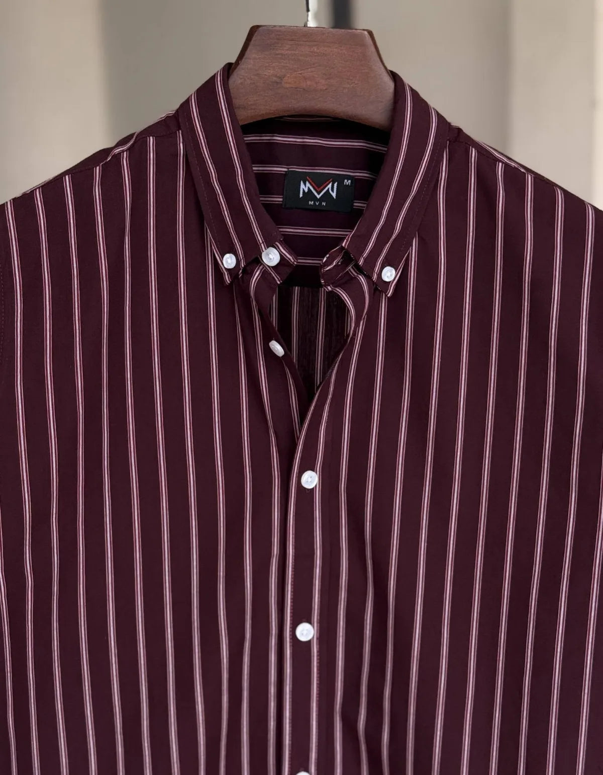 Premium Stripe Shirt – Maroon, Maroon, detail view 3