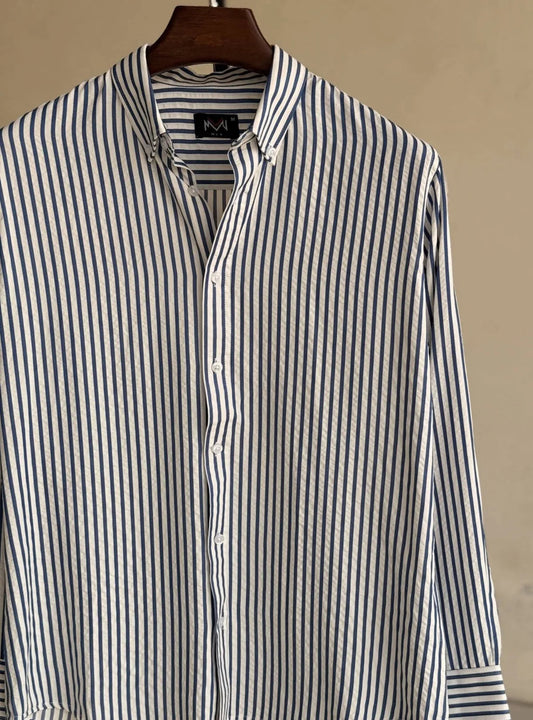 Premium Stripe Shirt – Navy, Navy, detail view 2