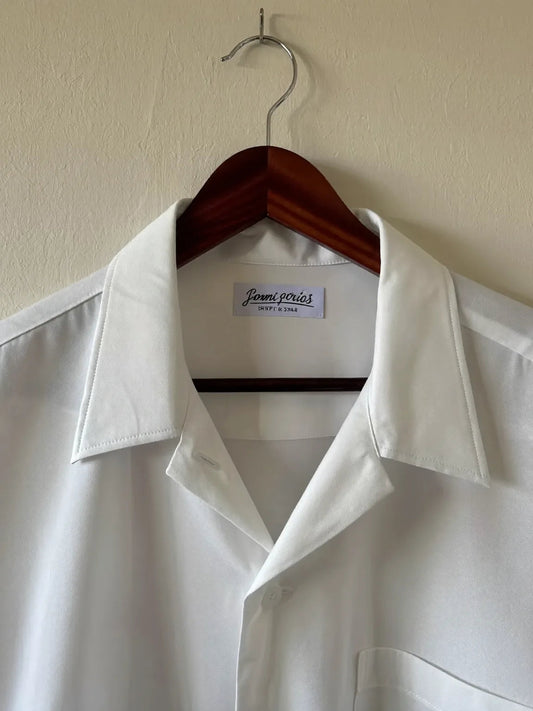 Short-Sleeve Classic Shirt, White, front view