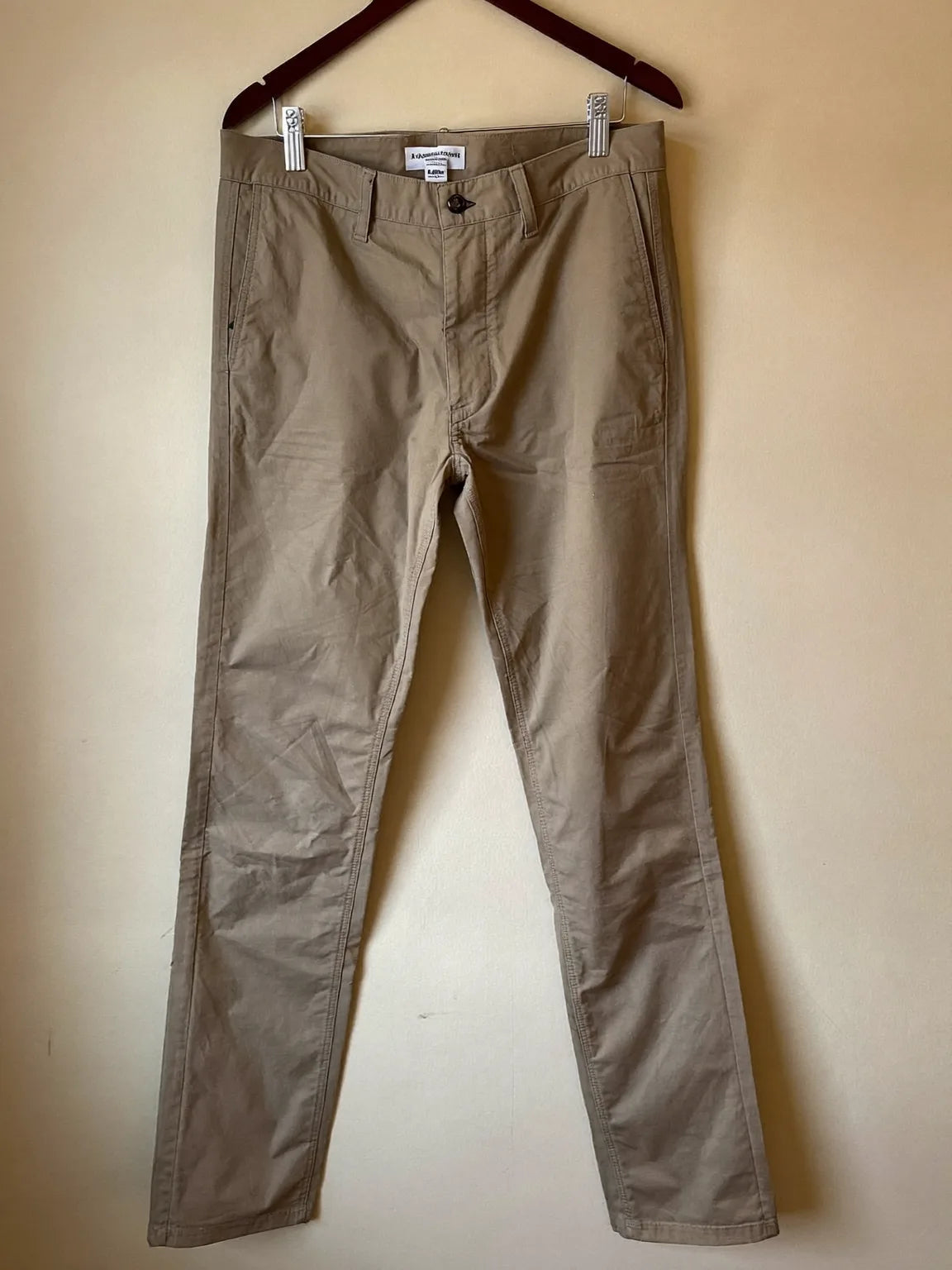 Slim Chino Pants, Khaki, front view